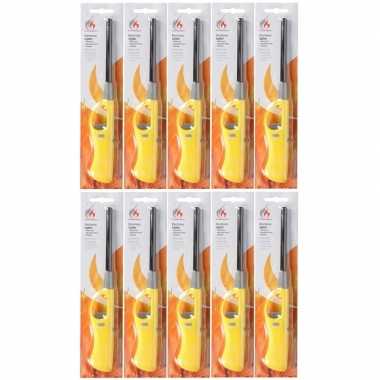 Goedkope 10x navulbare bbq aansteker geel 26 barbecue
