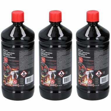 Goedkope 3x barbecue/bbq aanmaakvloeistof 1 liter