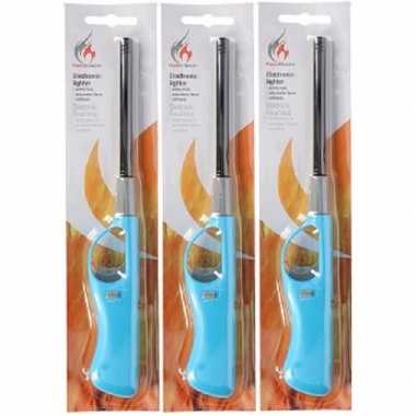 Goedkope 3x navulbare bbq aansteker lichtblauw 26 barbecue