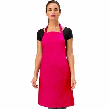 Goedkope basic keukenschort roze barbecue