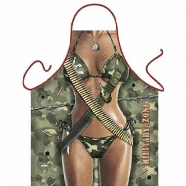 Goedkope  Funartikel schort Military Zone Vrouw barbecue