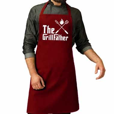 Goedkope the grillfather barbecue / bbq schort rood heren