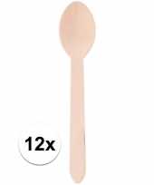 Goedkope 12 bestek lepels hout 16cm barbecue