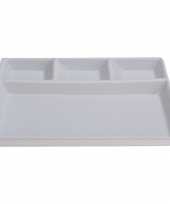 Goedkope 1x witte borden gourmetborden porselein 4 vakken 24 19 barbecue