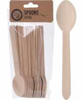 Goedkope 20x houten wegwerp lepels barbecue