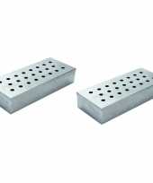 Goedkope 2x rvs rookbox bbq barbecue