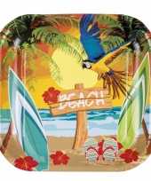 Goedkope hawaii thema bordjes 6 stuks barbecue