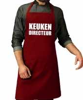 Goedkope keuken directeur barbecue schort keukenschort bordeaux rood vo