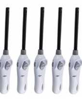 Goedkope pakket 5x stuks navulbare bbq aanstekers wit 26 barbecue