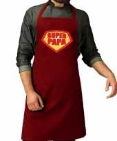 Goedkope super papa barbecue schort keukenschort bordeaux rood her