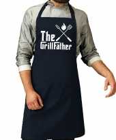 Goedkope the grillfather barbecue bbq schort navy blauw heren
