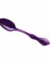Paarse barbecue lepels 10 stuks